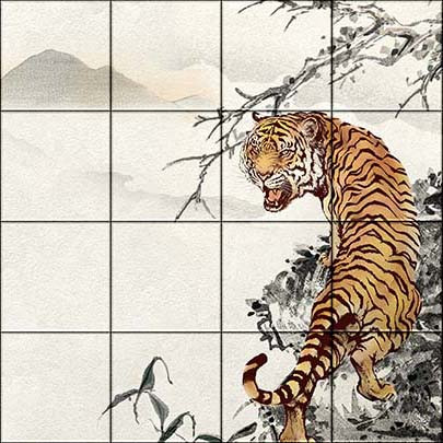 Tile mural - wildlife - tiger III.