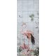 Flamingos and tropical birds among pastel plants – elegant tile mural