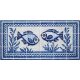Blue and white Mediterranean fish mosaic decorative tile