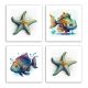 Fürdőszobai csempe szett - halak és tengeri csillag