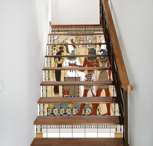 Homloklap csempe lépcsőre - Egyiptomi ábra (120x75 cm)