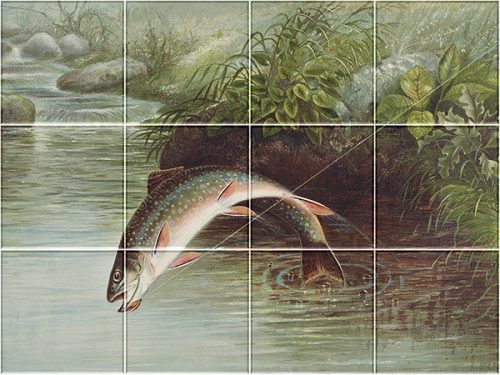Tile mural - fishes -fishing II. 