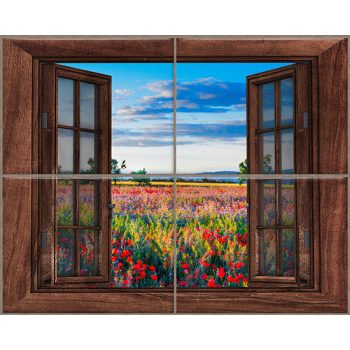 Tile mural - View at the poppy field Tile mural - View at the poppy field