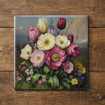Mountain Bouquet - ceramic tile trivet