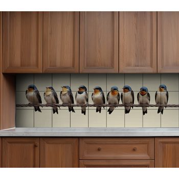 Ceramic tile mural - colorful bird