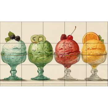 Fagylalt mintás konyhai csempe