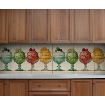 Fagylalt mintás konyhai csempe