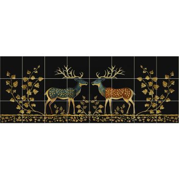 Ceramic tile mural - deers in the forest