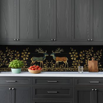 Ceramic tile mural - deers in the forest