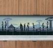Tile mural - African life picture after sunrise 