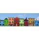 Ceramic tile mural - colorful houses 