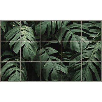 monstera-leaves-tropical-ceramic-tile-mural monstera-leaves-tropical-ceramic-tile-mural