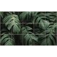 ceramic tile mural green leaf pattern with tropical leaves