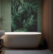 ceramic tile mural green leaf pattern with tropical leaves