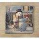Ceramic tile mural - children playing snowball 