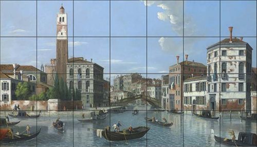 Csempe Velence  csatorna városképpel
