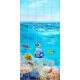 Tile mural with tropical fish and coral reef in the blue ocean