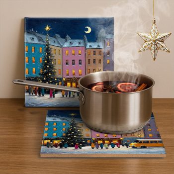 Ceramic tile mural - children playing snowball