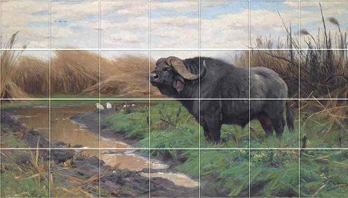 Tile mural - buffalo 