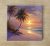 Tropical sunset with palm trees - ceramic tile trivet
