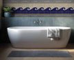 ceramic tile mural with greek wave geometric pattern