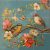 Ceramic tile mural with birds, peach blossoms and butterfly