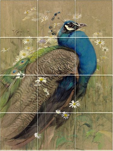 Tile mural - farm - peacock 