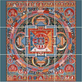 Tradícionális tibeti mandala mintás fali csempe