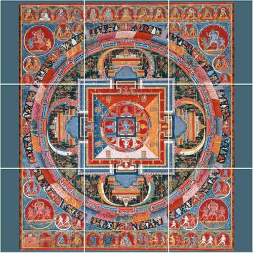 Ceramic tile mural - mandala Mandir B 