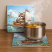 Adventurer kitty - ceramic tile trivet