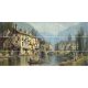 Ceramic tile mural - an alpine town in spring