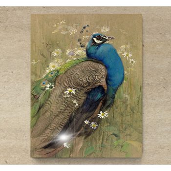 Tile trivet - farm - peacock 