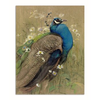 Tile trivet - farm - peacock 
