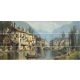 Ceramic tile mural - an alpine town in spring