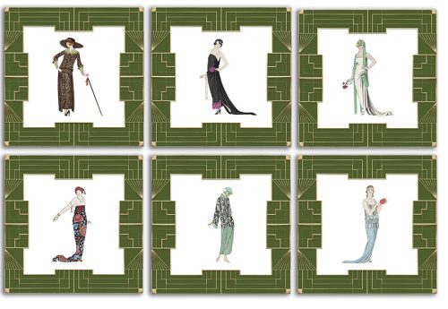 Ceramic tile mural - 1920s fashion pictures 