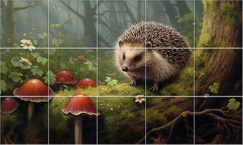 Tile mural - wildlife -hedgehog II. 
