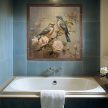 Birds on the rose tree - tile mural