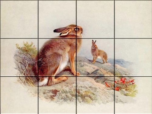 Tile mural - wildlife -rabbit III. 