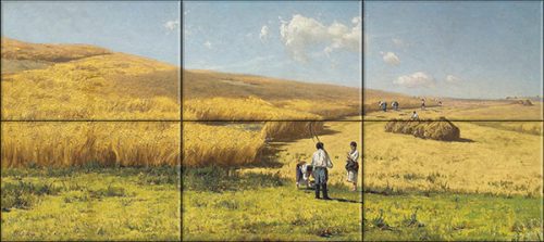 Ceramic tile mural - farmlife idyll