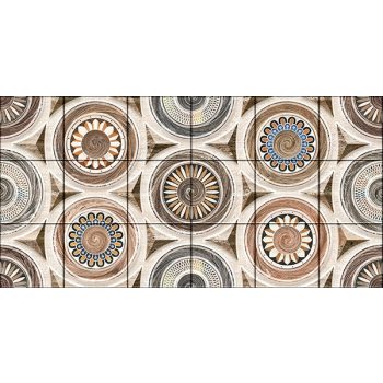 Ceramic tile mural - floral circles Ceramic tile mural - floral circles