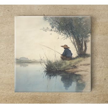 Edényalátét csempe - hegyi tó