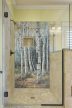 birch forest path with white trunks – ceramic tile mural