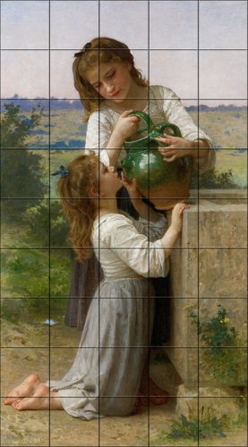 Csempekép mozaik - A forrás - (120 x 80 cm)