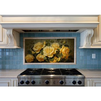 Sárga rózsa mintás csempe