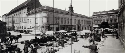 Budapest piaci forgatag 1894 fali csempe