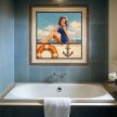 Ceramic tile mural - sailor pin up girl