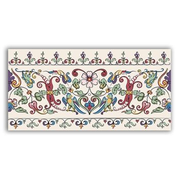 Népi motívumos bordűr csempe