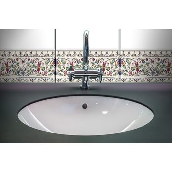 Folk art border tile