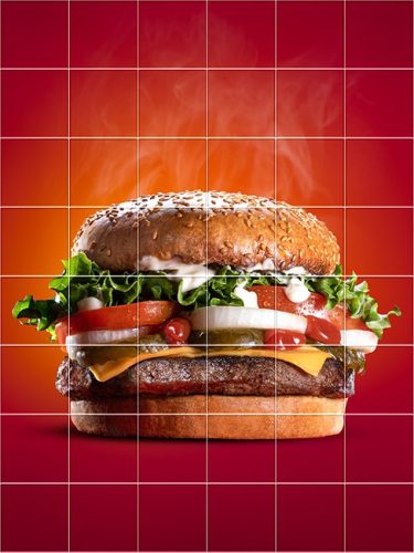 Ceramic tile mural - food - hamburger 