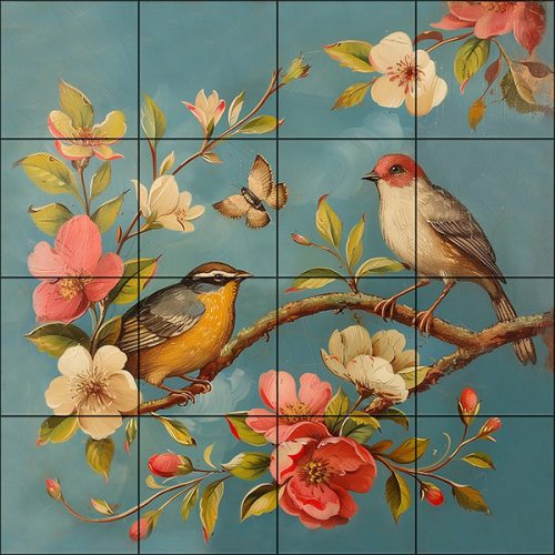 Ceramic tile mural - idyll in the garden